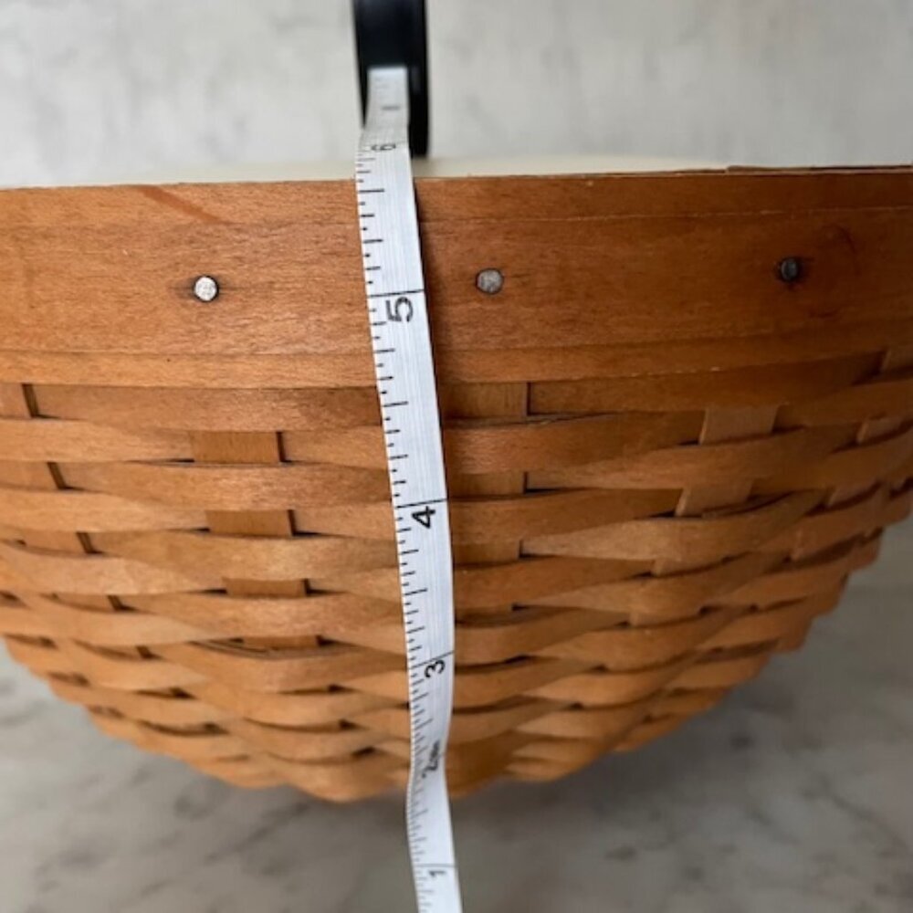 LONGABERGER Nantucket Woven Bowl Basket Large 11” Round Handwoven Brown Retired - Picture 14 of 15